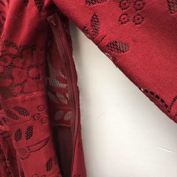 Free People Dress Womens XS Lace Bell Sleeve‎ Boho Cutout Fit Flare Party - Picture 7 of 14